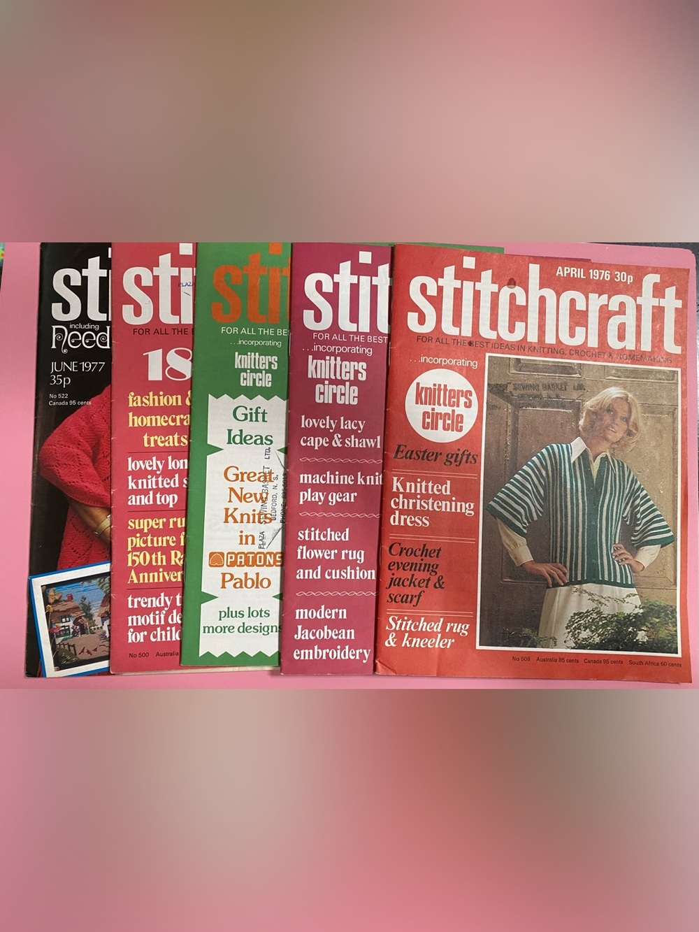 Lot of 5 vintage 1970s Stitchcraft Magazines